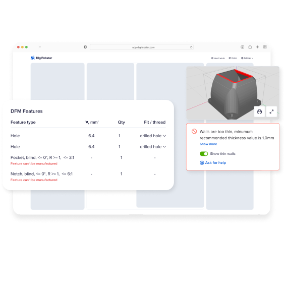 Instant Manufacturing Feedback