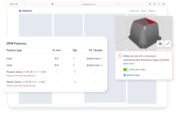 Instant Manufacturing Feedback